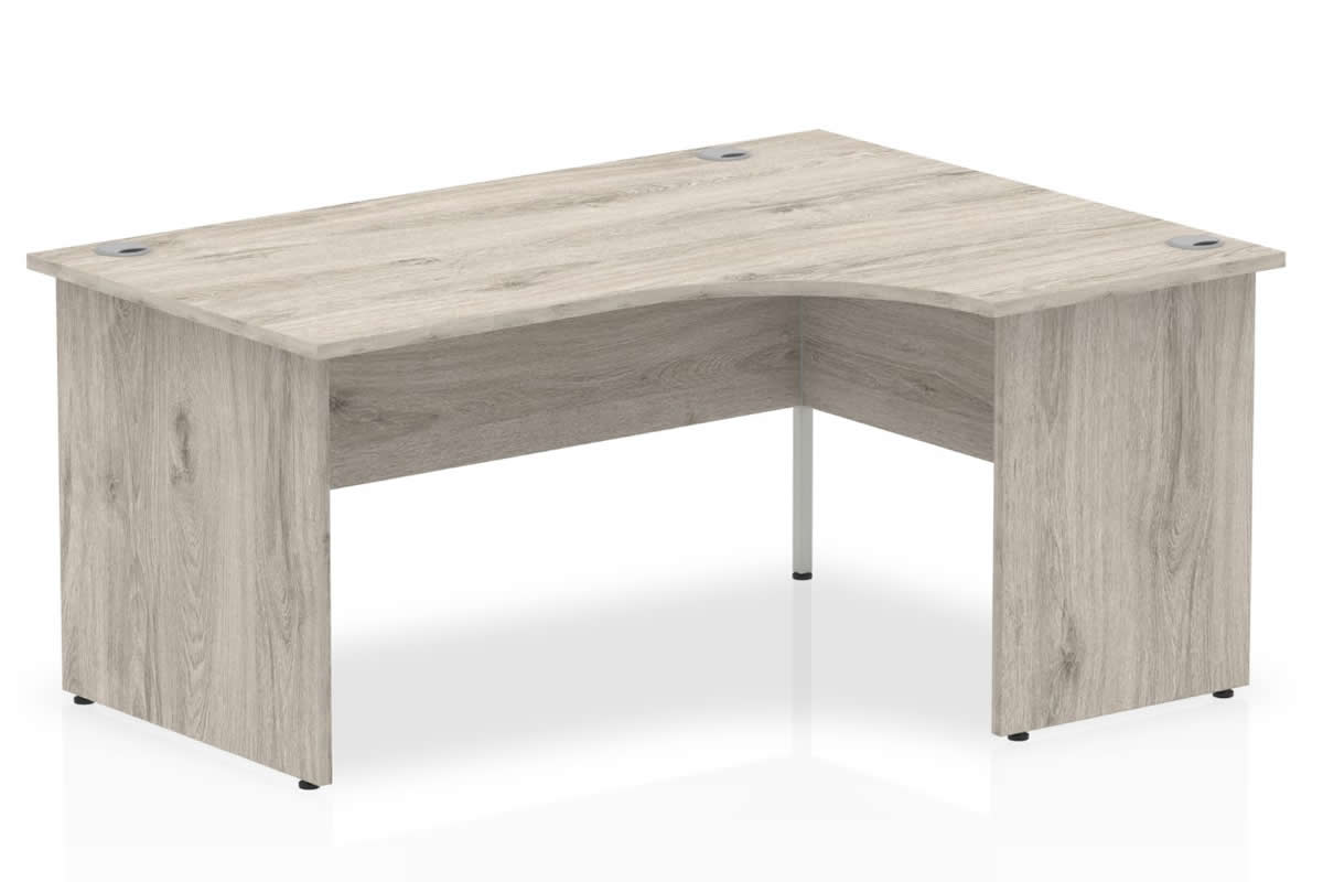 View Grey Oak LShaped Corner Panel Desk Right Handed 1800mm x 1200mm Gladstone information