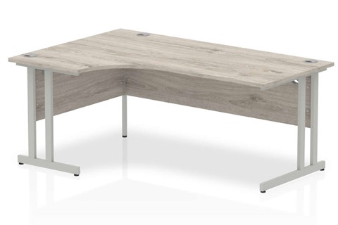 Gladstone Grey Oak Corner Cantilever Workstation - Left Handed 1400mm x 1200mm 