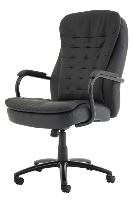 View Colossus Heavy Duty Black Leather Office Chair Tested To 28 Stone 179kg Bariatric Chair Padded Loop Arms Black Framed PillowTop Seat information