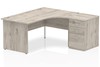 Gladstone Grey Oak Corner Panel Desk And Pedestal