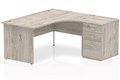 Gladstone Grey Oak Corner Panel Desk And Pedestal