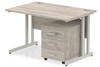 Gladstone Grey Oak Straight Desk And Pedestal