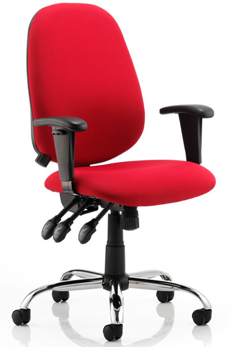 View Red Ergonomic Office Chair Adjustable Lumbar Support Seat Back Height Adjustment Call Centre Chair T Adjustable Arms Seat Tilt Function information