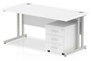Polar Straight Desk And Pedestal
