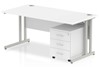 Polar Straight Desk And Pedestal