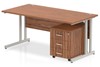 Nova Walnut Desk And Pedestal