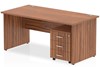 Nova Walnut Panel Desk And Pedestal