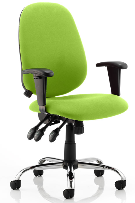 View Lime Ergonomic Office Chair Adjustable Lumbar Support Seat Back Height Adjustment Call Centre Chair T Adjustable Arms Seat Tilt Function information