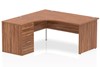 Nova Walnut Corner Panel Desk And Pedestal