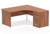 Nova Walnut Corner Panel Desk And Pedestal