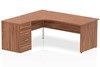 Nova Walnut Corner Panel Desk And Pedestal