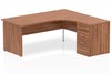 Nova Walnut Corner Panel Desk And Pedestal