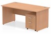 Norton Oak Panel Desk And Pedestal