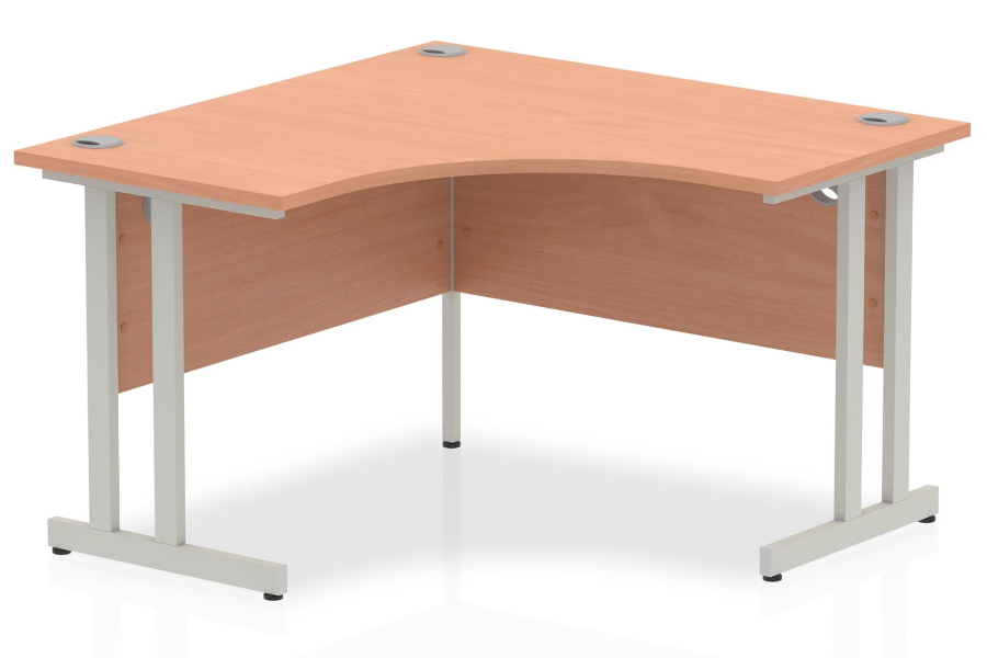 View Beech Finish Corner LShaped Home Office Study Cantilever Desk 1200mm x 1200mm 25mm Scratch Resistant Top Cable Management Price Point information