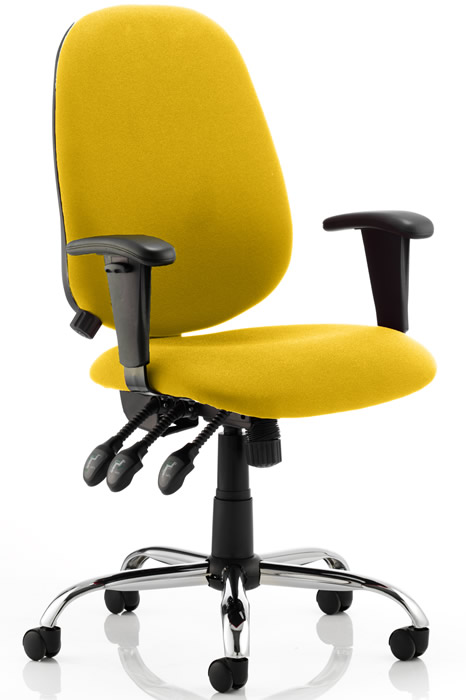 View Yellow Ergonomic Office Chair Adjustable Lumbar Support Seat Back Height Adjustment Call Centre Chair T Adjustable Arms Seat Tilt information