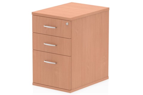 Price Point 3 Drawer Desk High Beech Pedestal - 600mm 