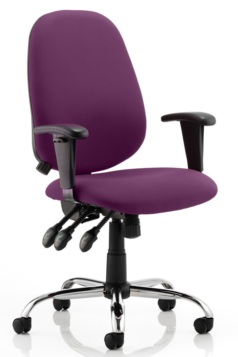 View Purple Ergonomic Office Chair Adjustable Lumbar Support Seat Back Height Adjustment Call Centre Chair T Adjustable Arms Seat Tilt information