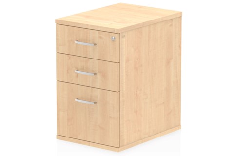 Solar Maple 3 Drawer Desk High Pedestal - 600mm 