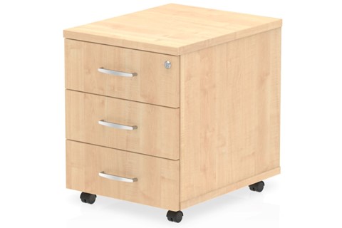 Solar Maple 3 Drawer Mobile Pedestal