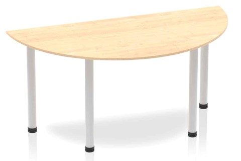 Solar Maple Semi-circle Table 1600 Post Leg Silver