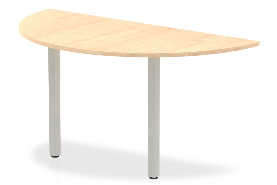 View Semi Circular Meeting Table To Fit To Desk Rounded End 160cm x 160cm Scratch Resistant Surface Post Legs With Levelling Feet Solar information