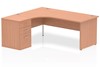Price Point Beech Corner Panel Desk And Pedestal