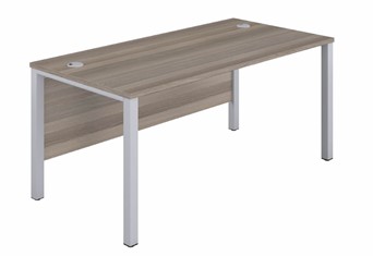 Kestral Grey Oak 1 Person Single Bench Desk - 1200mm Silver 600mm