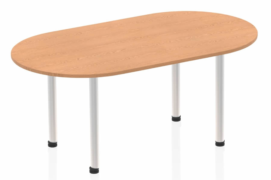 View Oak Large Boardroom Table To Seat 68 People Rounded Ends 180cm x 120cm Scratch Resistant Surface Post Legs With Levelling Feet Norton information
