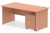 Price Point Beech Straight Panel Desk And Pedestal