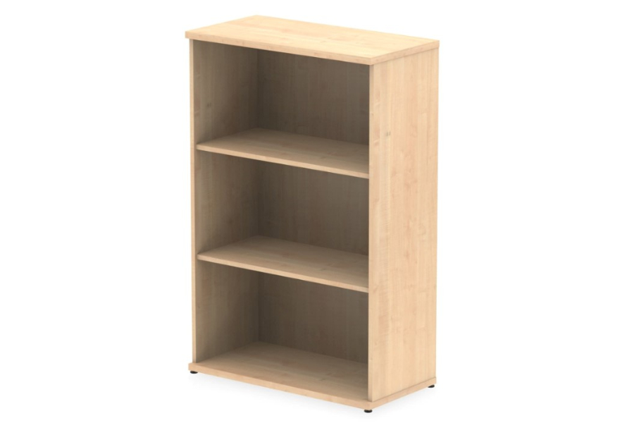 View Medium Height Open Bookcase With Two Adjustable Shelves In Maple Finish For Home Office Study 120cm Tall Levelling Feet Holds A4 Folders Solar information
