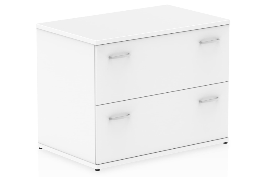 View White Wooden Two Drawer Side Filing Chest Cabinet Fully Extending Drawers Anti Tilt Mechanism Scratch Resistant Surface Polar information