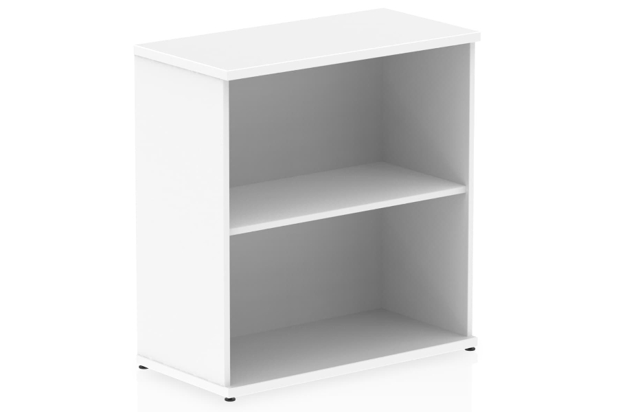 White Wood Office Bookcase Adjustable, Small Bookcase With Adjustable Shelves