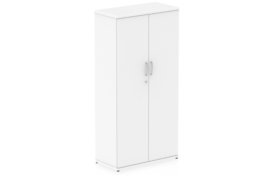 View 1600mm Tall White Office Cupboard Two Door Tall White Wooden Office Storage Cupboard Fully Adjustable Shelves Locking Cupboard Doors Polar information