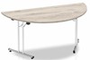 Gladstone Grey Oak Semi Circular Folding Table - 1600mm Wide