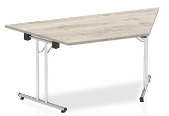 Gladstone Grey Oak Trapezium Folding Table - 1600mm Wide