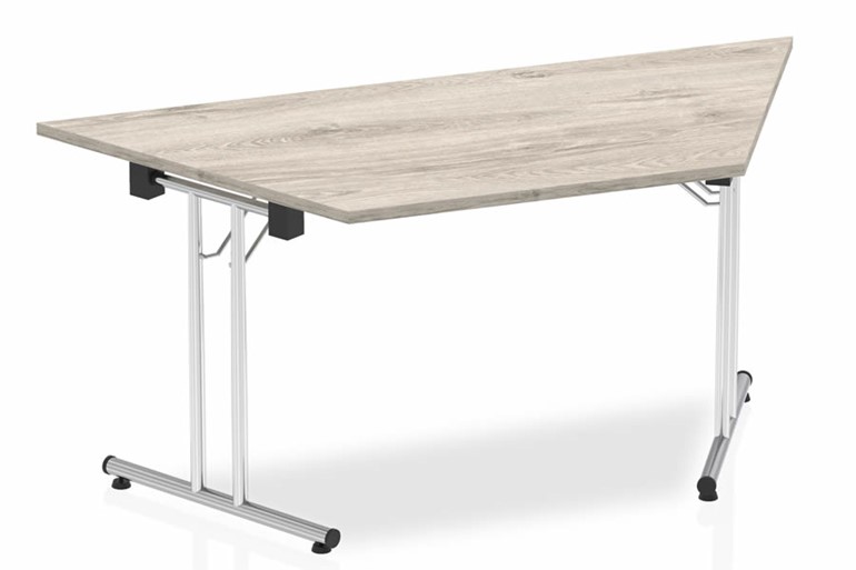 Gladstone Grey Oak Trapezium Folding Table - 1600mm Wide