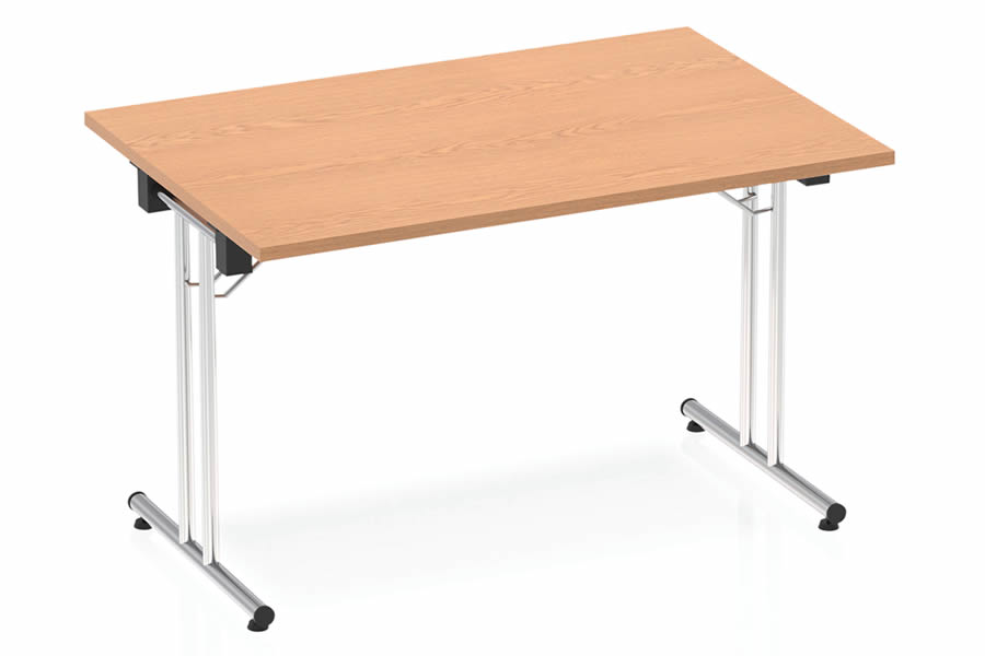 View Oak Folding Rectangular Meeting Table Steel Base Norton information