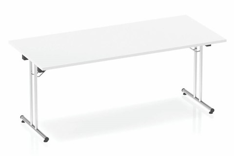 Polar White Rectangular Folding Table - 1600mm Wide 