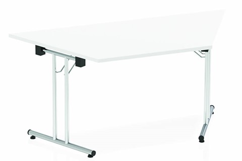 Polar White Trapezium Folding Table - 1600mm Wide