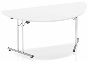 Polar White Semi Circular Folding Table