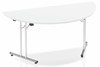 Polar White Semi Circular Folding Table