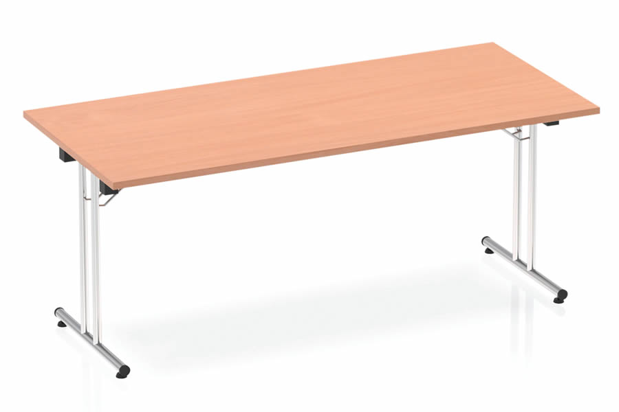 View Beech Folding Rectangular Meeting Table Steel Base Price Point information