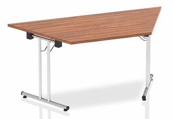 Nova Walnut Trapezium Folding Table - 1600mm Wide