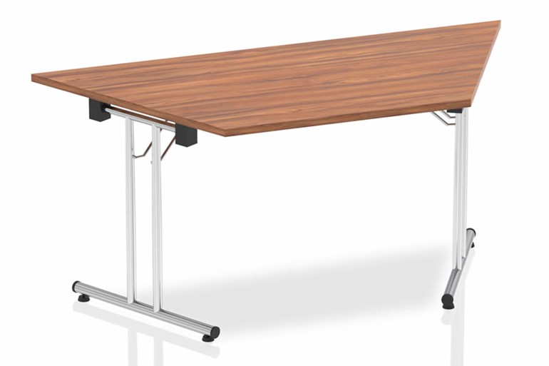 Nova Walnut Trapezium Folding Table - 1600mm Wide