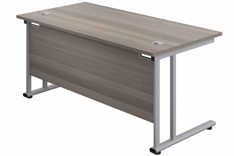 Kestral Grey Oak Rectangular Cantilever Desk