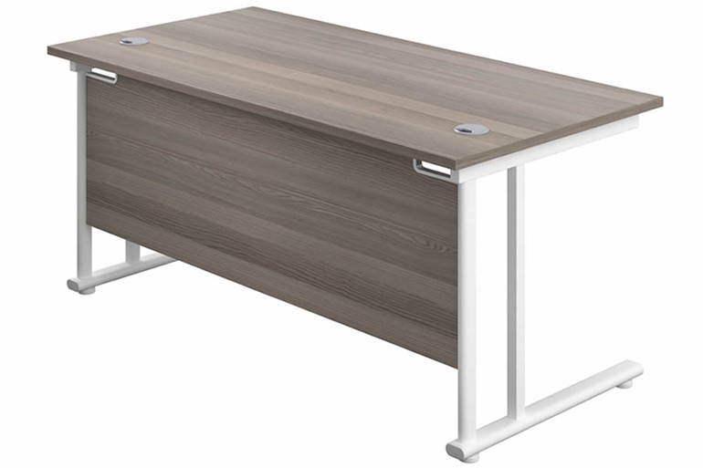 Kestral Grey Oak Rectangular Cantilever Desk