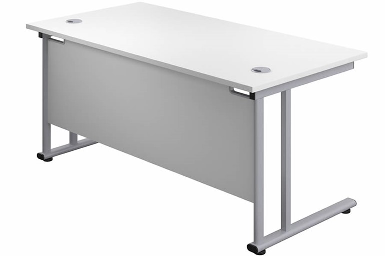 Kestral White Rectangular Cantilever Desk