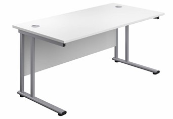 Kestral White Rectangular Cantilever Desk - 1200mm x 800mm