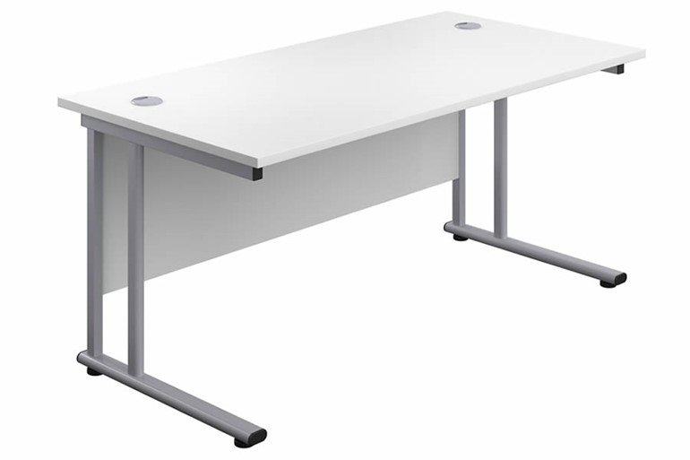 Kestral White Rectangular Cantilever Desk