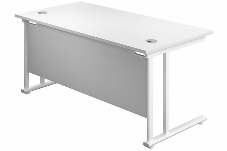 Kestral White Rectangular Cantilever Desk
